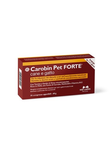 Carobin Pet Forte 30 Compresse | NBF Lanes | Zoopluto