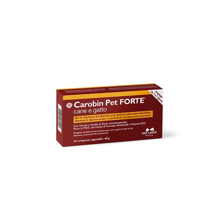 Carobin Pet Forte 30 Compresse | NBF Lanes | Zoopluto