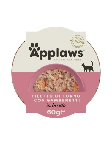 Applaws Pot in Brodo con Filetto di Tonno e Gamberi 60 g | Applaws | Zoopluto