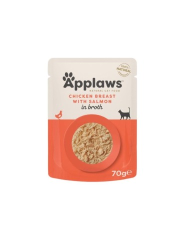 Applaws Bustina in Brodo con Pollo e Salmone 70 g | Applaws | Zoopluto