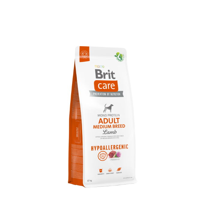 Brit Care Hypoallergenic Adult Medium Agnello 12 KG - Crocchette monoproteiche per cani medi
