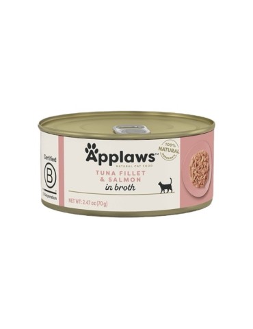 Applaws Lattina in Brodo con Filetto di Tonno e Salmone 70 g | Applaws | Zoopluto