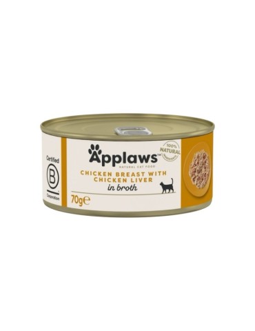 Applaws Lattina in Brodo con Petto di Pollo e Fegato di Pollo 70 g | Applaws | Zoopluto