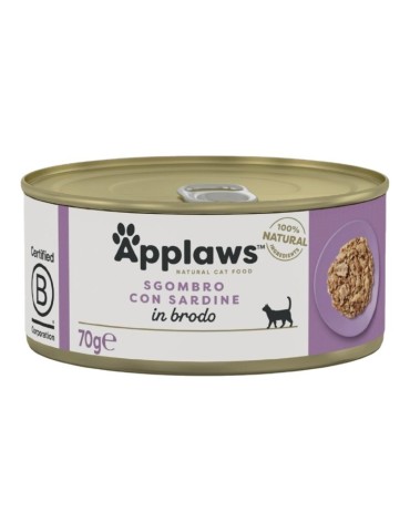 Applaws Lattina in Brodo con Sgombro e Sardine 70 g | Applaws | Zoopluto