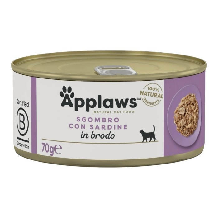 Applaws Lattina in Brodo con Sgombro e Sardine 70 g | Applaws | Zoopluto