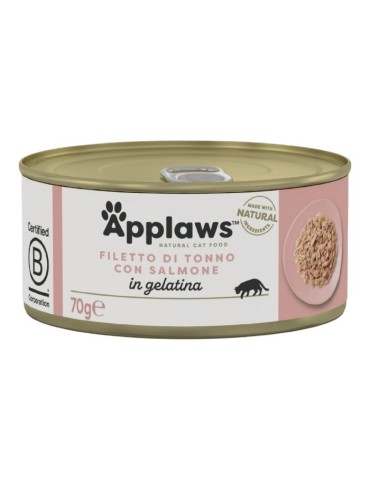 Applaws Lattina in Gelatina con Filetto di Tonno e Salmone 70 g | Applaws | Zoopluto