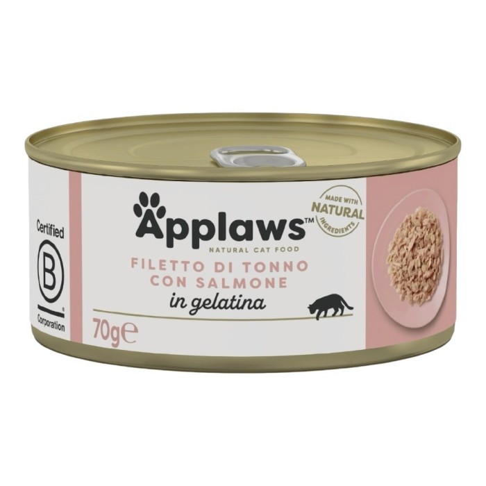 Applaws Lattina in Gelatina con Filetto di Tonno e Salmone 70 g | Applaws | Zoopluto