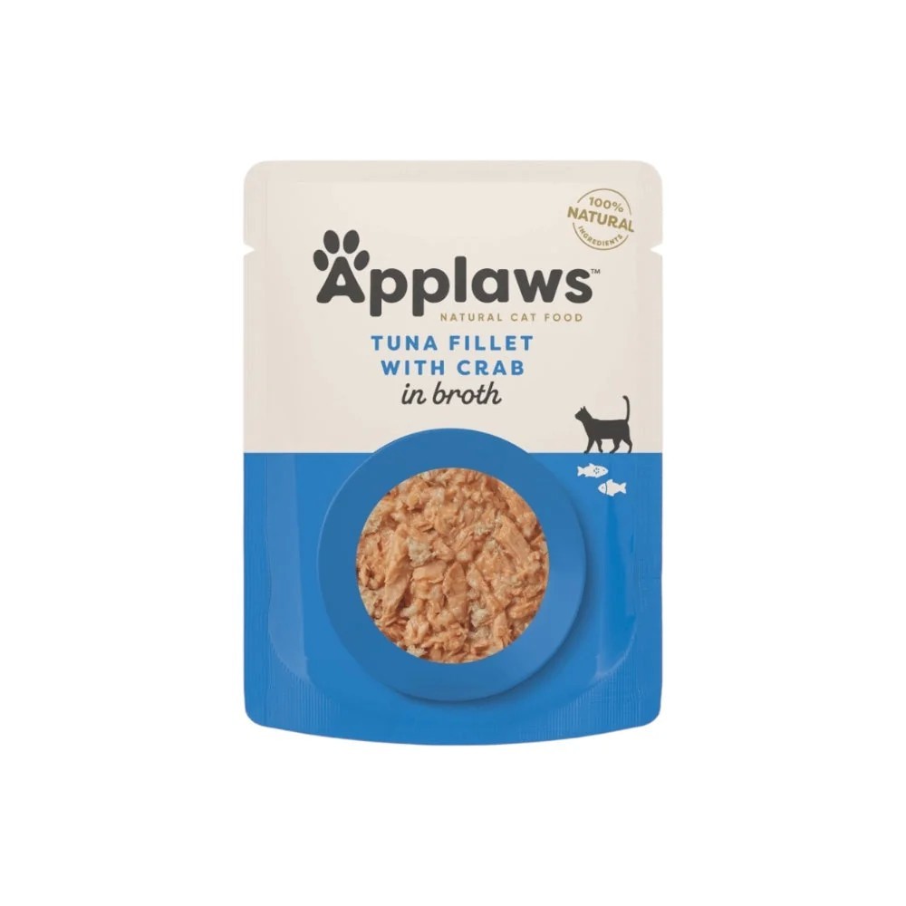 Applaws Bustina in Brodo con Filetto di Tonno e Granchio 70 g | Applaws | Zoopluto
