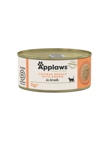 Applaws Lattina in Brodo con Petto di Pollo e Gamberetti 70 g | Applaws | Zoopluto