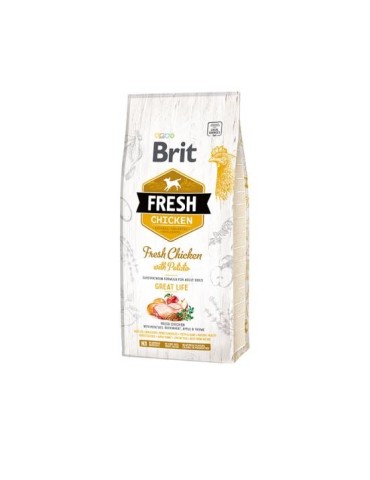 Brit Fresh Adult Pollo & Patate 12 Kg - Crocchette naturali con pollo fresco