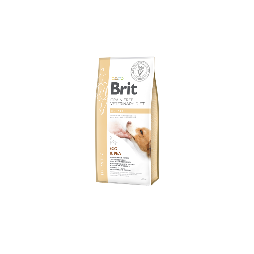 Brit Hepatic Dog 12 Kg – Crocchette Grain Free per Fegato, Basso Rame e Cardo Mariano