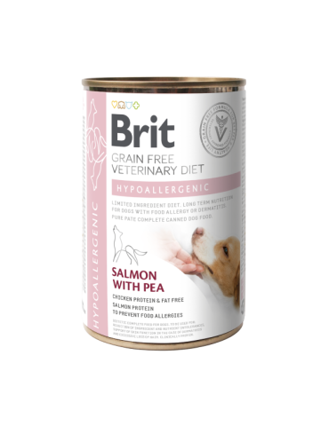 Brit Hypoallergenic Dog Umido 400 g – Monoproteico Grain Free al Salmone per Allergie