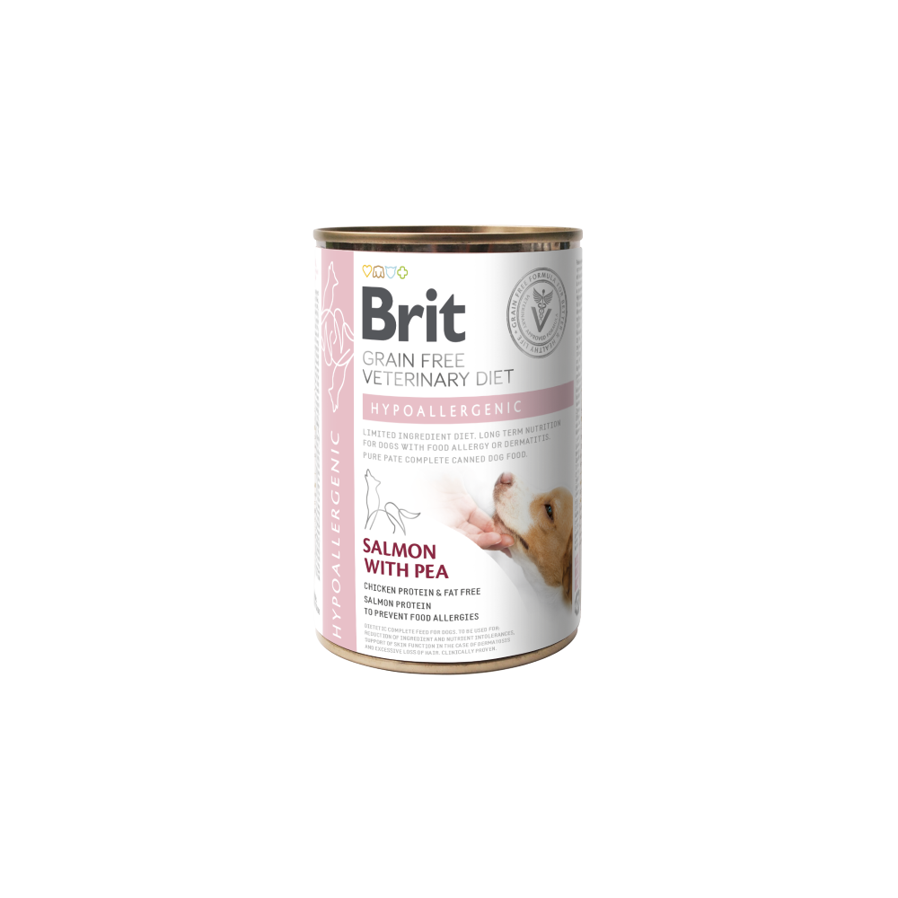 Brit Hypoallergenic Dog Umido 400 g – Monoproteico Grain Free al Salmone per Allergie