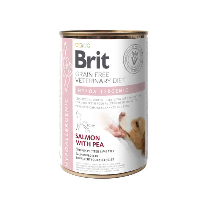 Brit Hypoallergenic Dog Umido 400 g – Monoproteico Grain Free al Salmone per Allergie