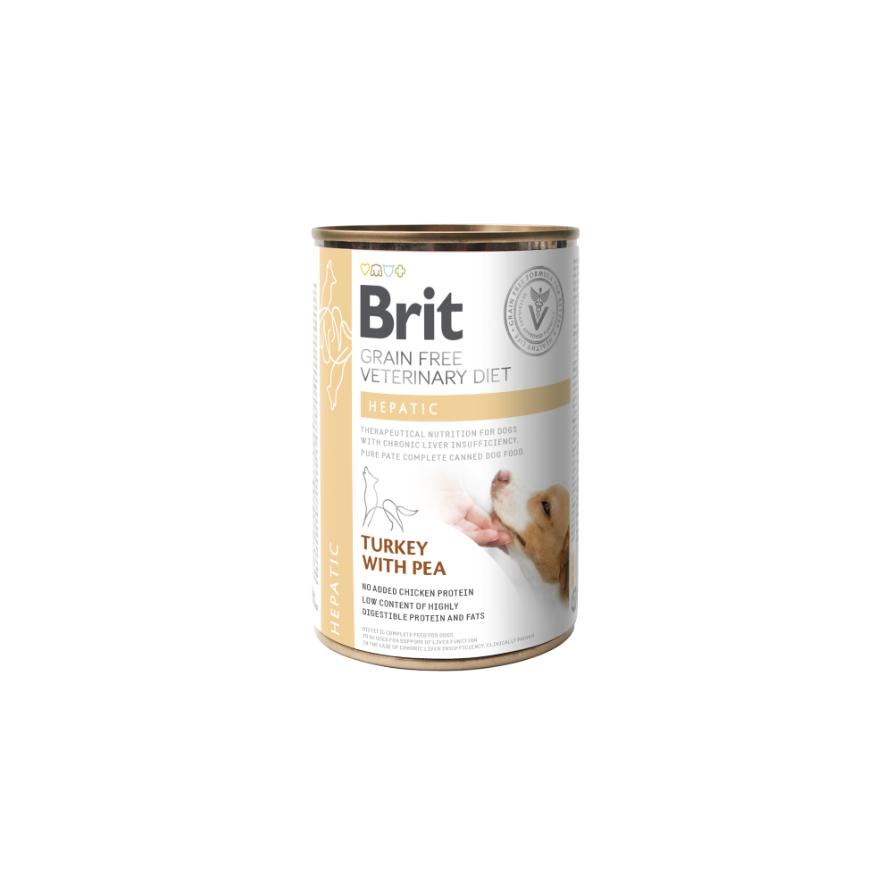 Brit Hepatic Dog Umido 400 g – Umido Monoproteico Grain Free per Cani con Problemi Epatici