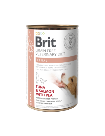 Brit Renal Umido Cane 400 g | Alimento Dietetico Grain Free per Insufficienza Renale