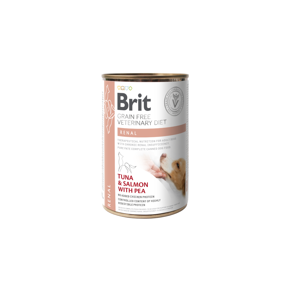 Brit Renal Umido Cane 400 g | Alimento Dietetico Grain Free per Insufficienza Renale
