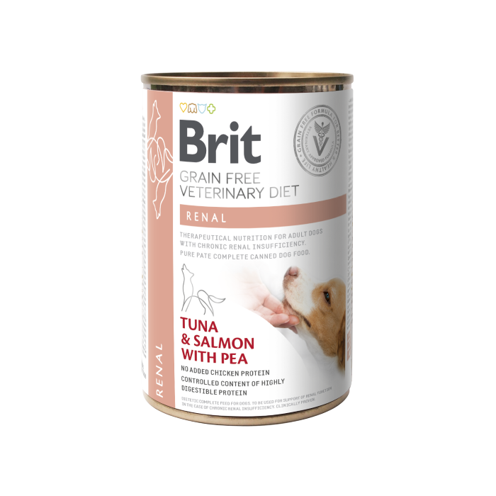 Brit Renal Umido Cane 400 g | Alimento Dietetico Grain Free per Insufficienza Renale