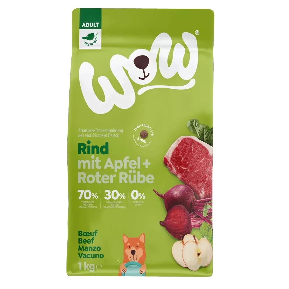 Crocchette Grain Free per Cani Adulti Minis Manzo – WOW 1kg