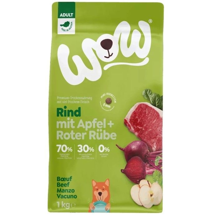 Crocchette Grain Free per Cani Adulti Minis Manzo – WOW 1kg