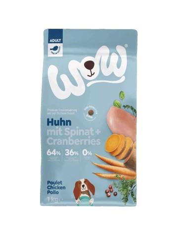 Crocchette WOW Pollo Grain Free Minis per Cani Piccola Taglia 1kg - Naturali e Digestibili