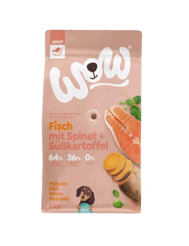 WOW Secco Cane Grain Free Adulto Salmone 1kg - Cibo per cani piccoli