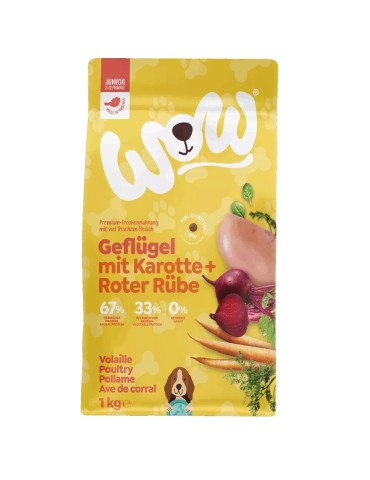 Crocchette Grain Free per Cuccioli WOW Junior Pollame 1kg - Alta digeribilità