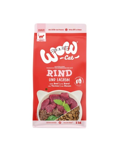 WOW Gatto Adult Manzo & Pollame 2kg - Crocchette Grain Free Naturali