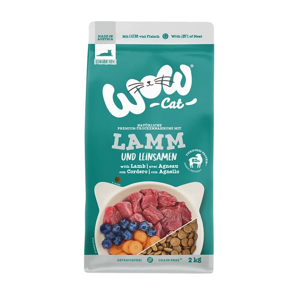 Crocchette Grain Free Senior WOW Agnello per Gatti Adulti 2kg