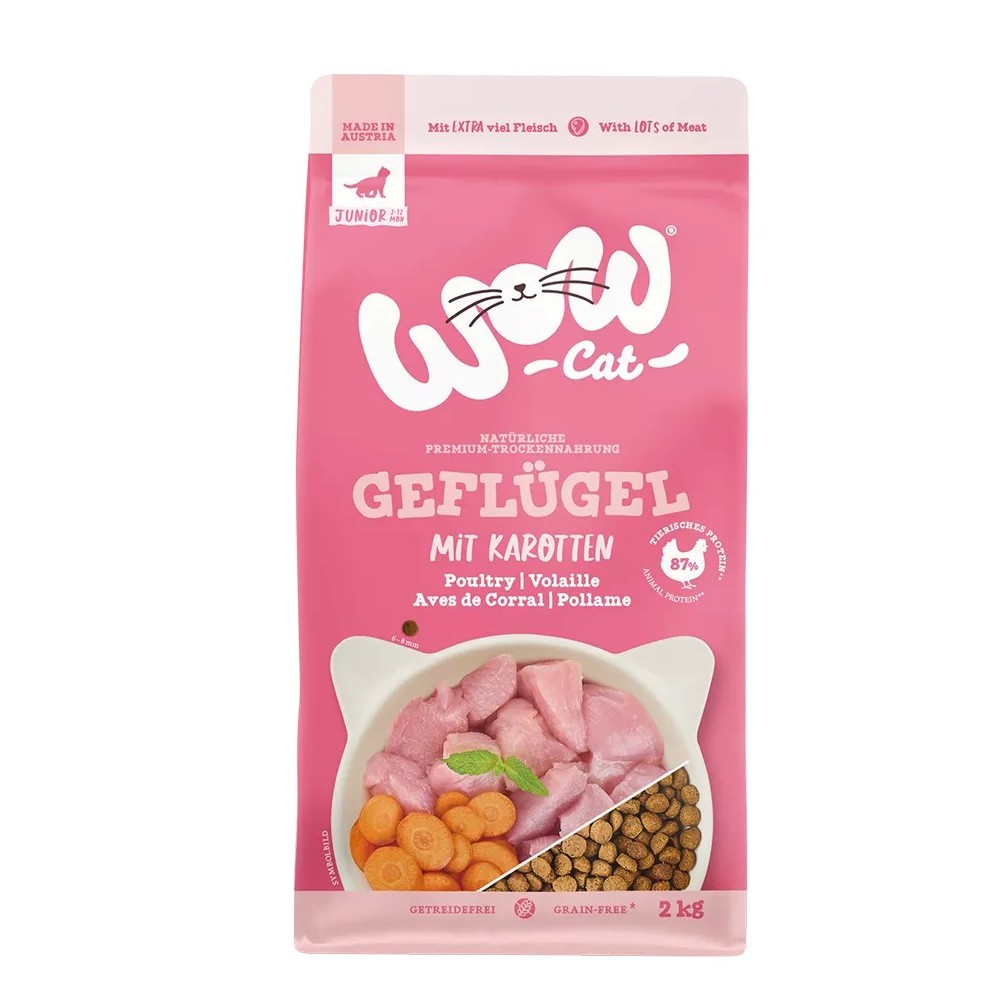 WOW Gatto Junior Grain Free Pollame 2kg - Crocchette Naturali per Gattini