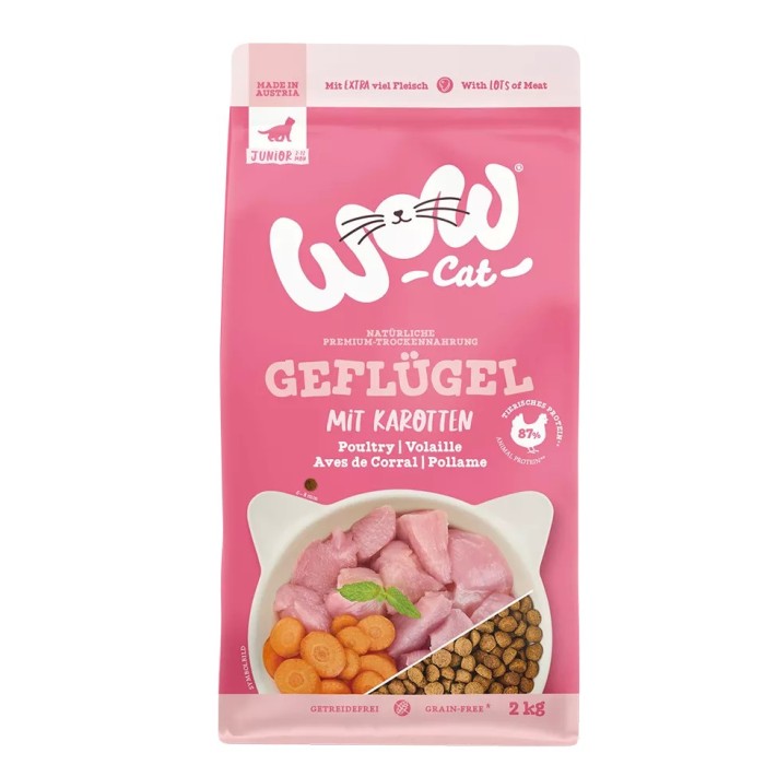 WOW Gatto Junior Grain Free Pollame 2kg - Crocchette Naturali per Gattini