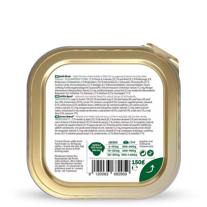 WOW Umido Cane Adulto Manzo con carote e zucchine 150g - Alimento Grain Free Naturale