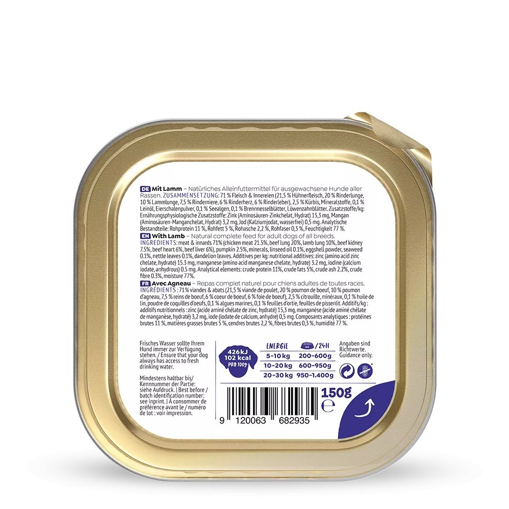 WOW Umido Cane Adulto Agnello con Zucca e Ortica 150g - Grain Free Naturale