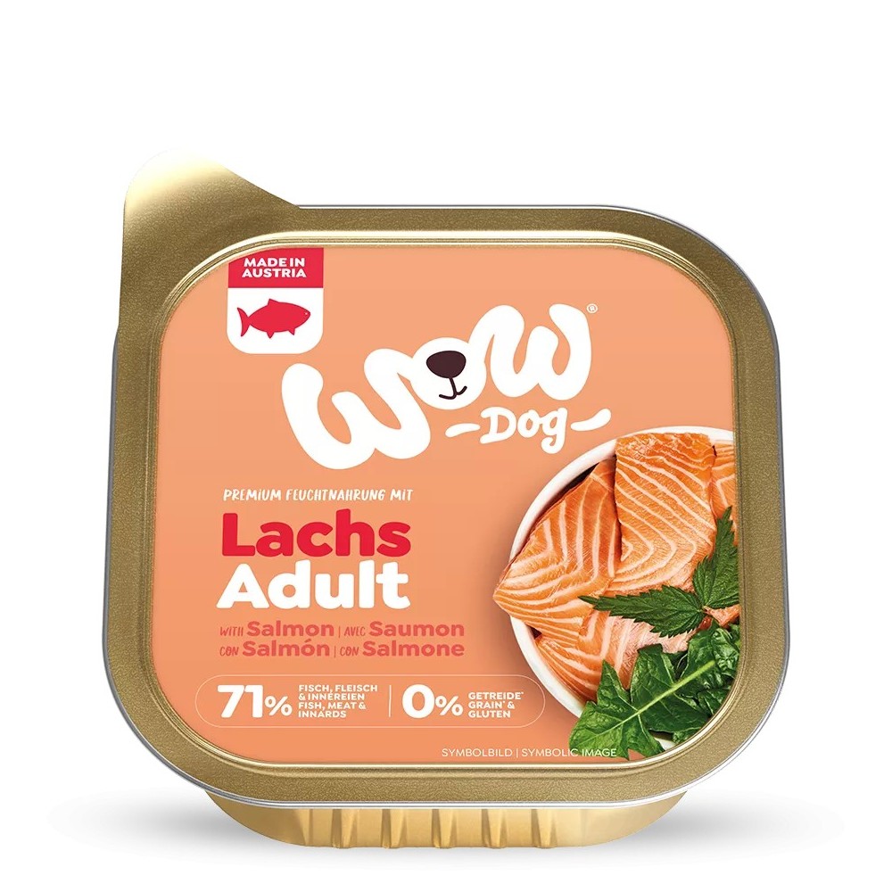 WOW Umido Cane Salmone 150g - Alimento Grain Free Naturale e Funzionale
