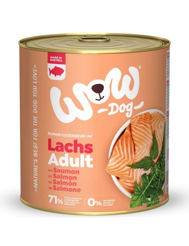 WOW Umido Cane Salmone 800g - Alimento Grain Free Naturale e Funzionale