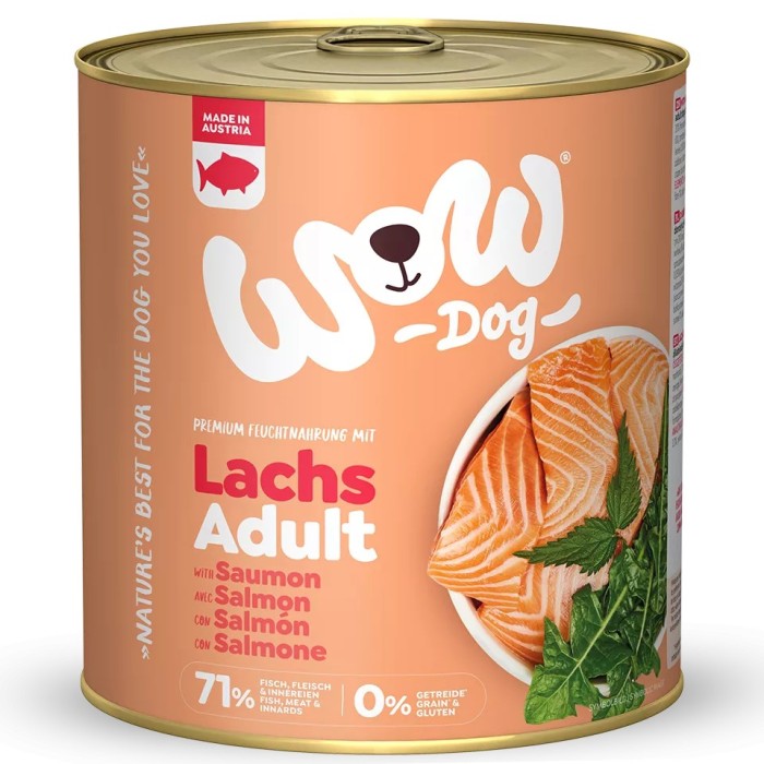 WOW Umido Cane Salmone 800g - Alimento Grain Free Naturale e Funzionale