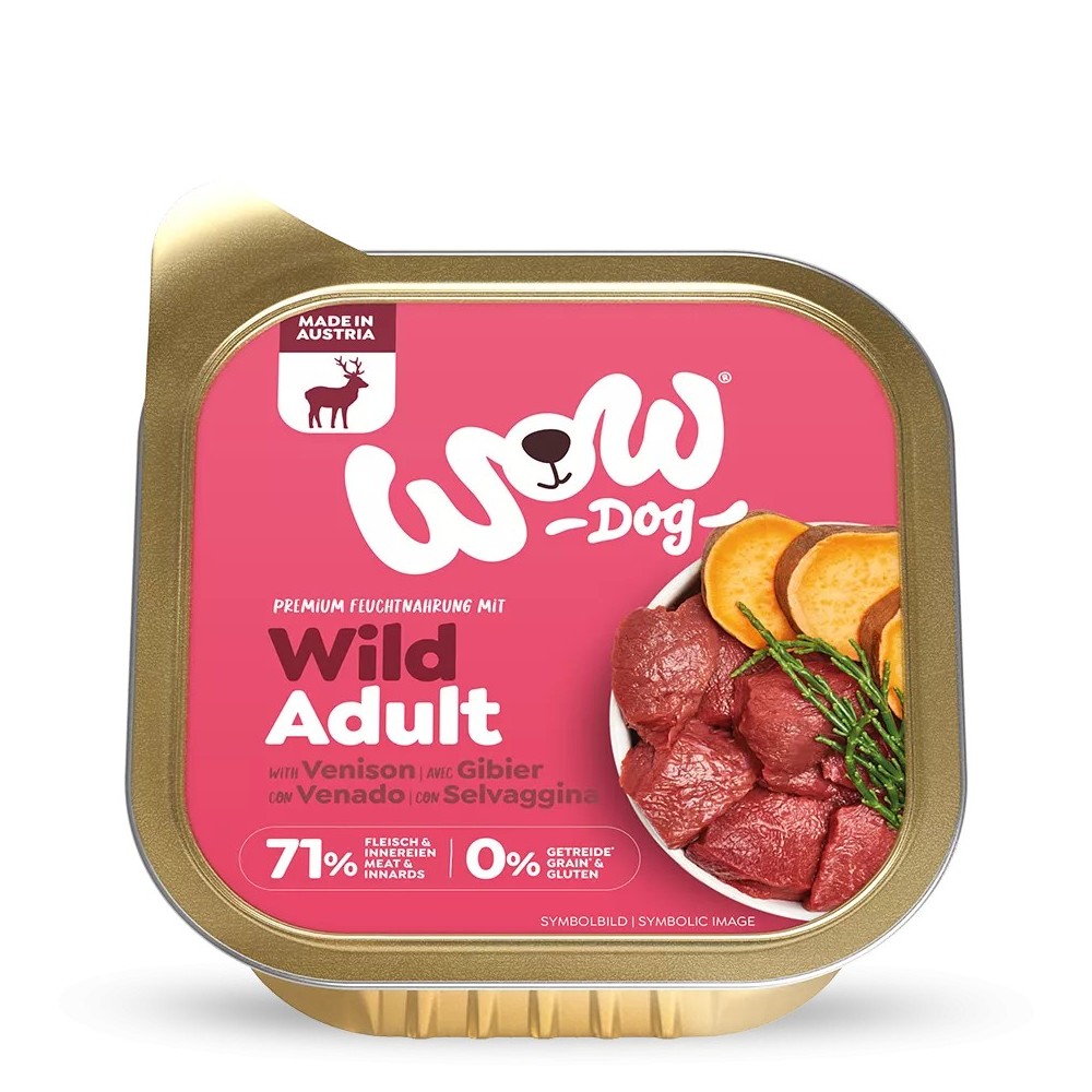 WOW Umido Cane Selvaggina 150g - Alimento Grain Free Naturale e Gustoso