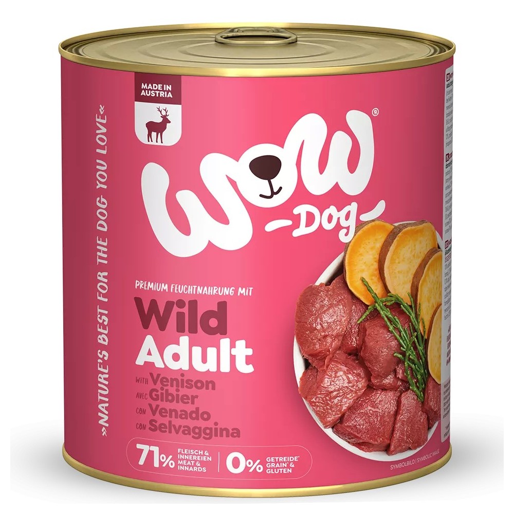 WOW Umido Cane Selvaggina 800g - Alimento Grain Free Naturale e Gustoso