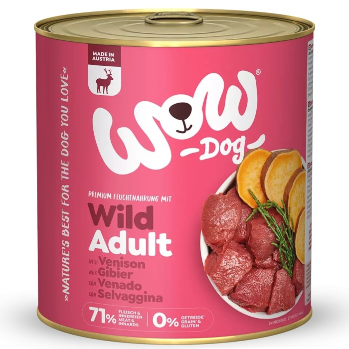 WOW Umido Cane Selvaggina 800g - Alimento Grain Free Naturale e Gustoso