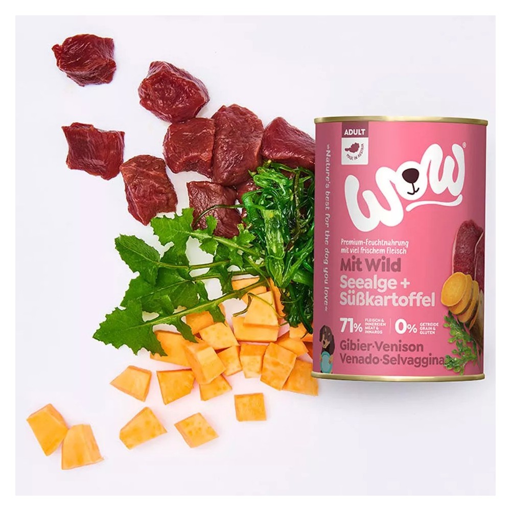 WOW Umido Cane Selvaggina 800g - Alimento Grain Free Naturale e Gustoso