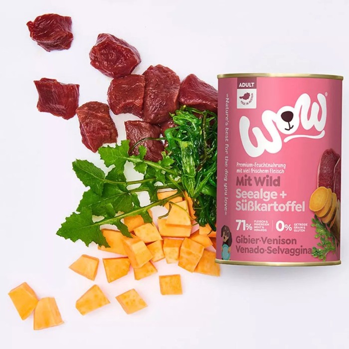 WOW Umido Cane Selvaggina 800g - Alimento Grain Free Naturale e Gustoso