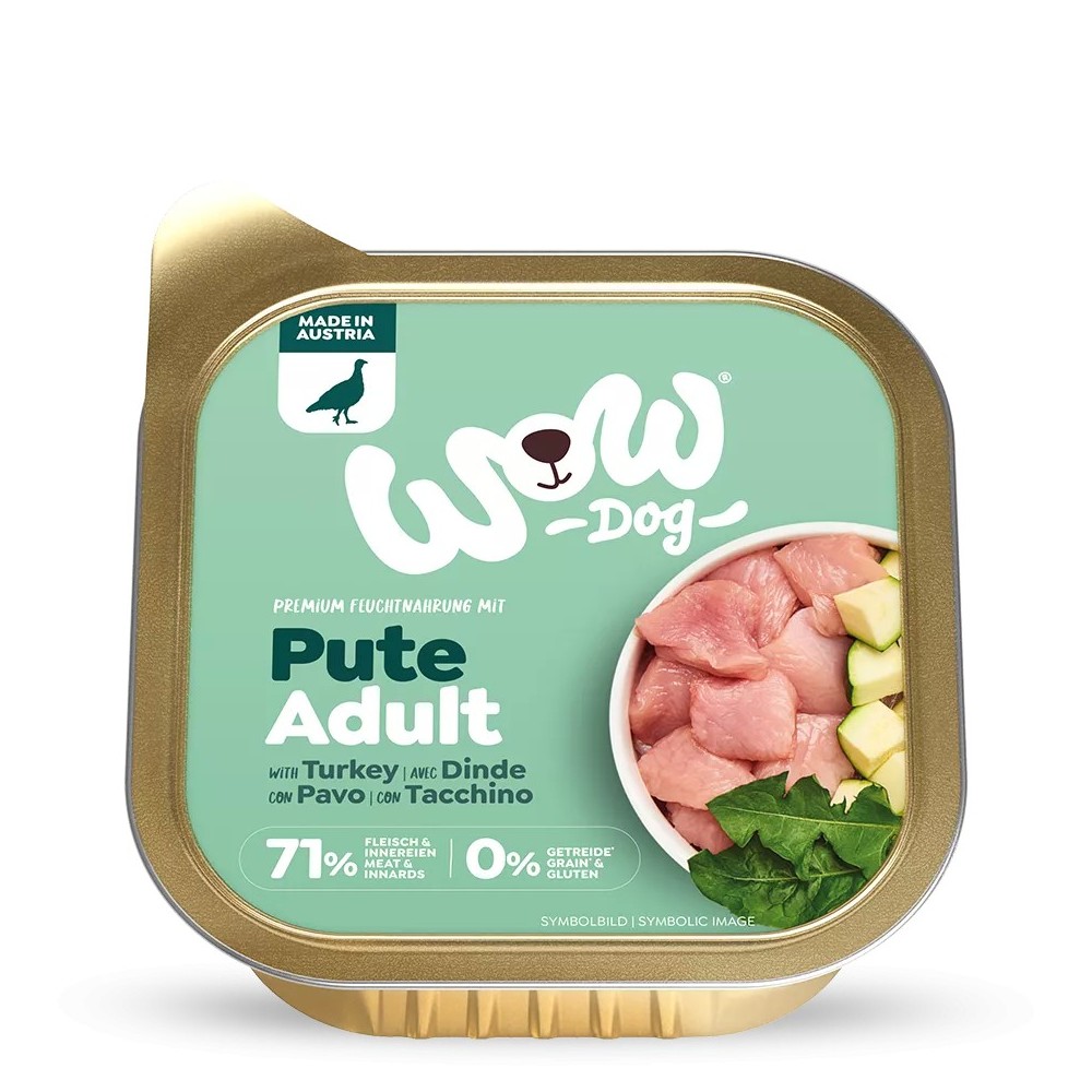 WOW Umido Cane Tacchino 150g - Grain Free Naturale con Zucchine e Superfood