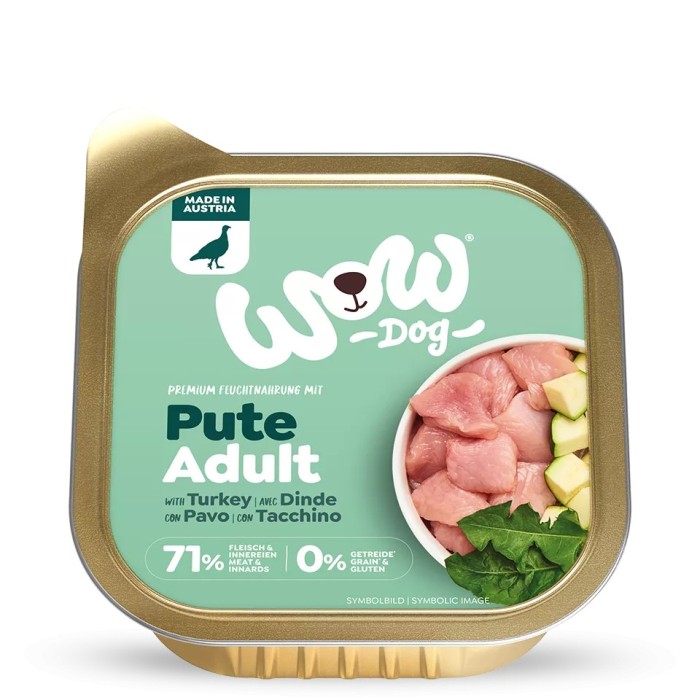 WOW Umido Cane Tacchino 150g - Grain Free Naturale con Zucchine e Superfood