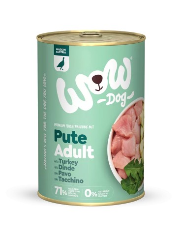 WOW Umido Cane Tacchino 400g - Grain Free Naturale con Zucchine e Superfood