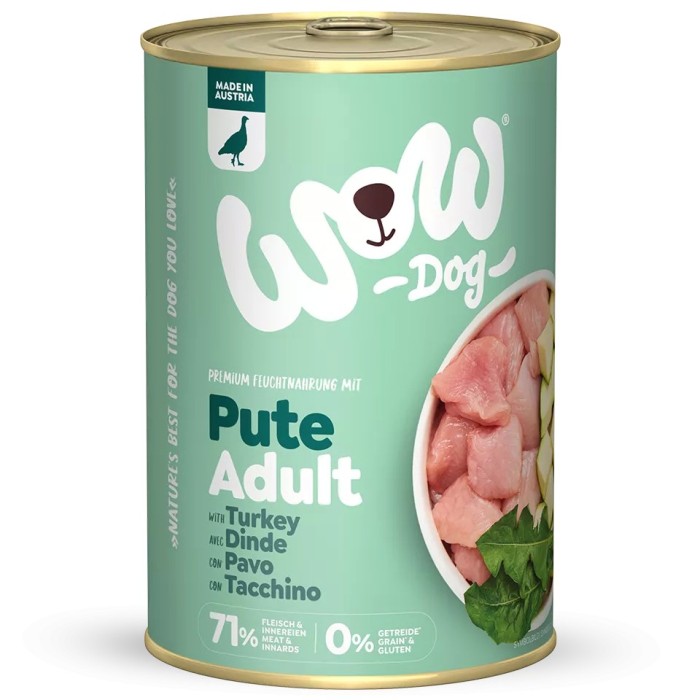 WOW Umido Cane Tacchino 400g - Grain Free Naturale con Zucchine e Superfood