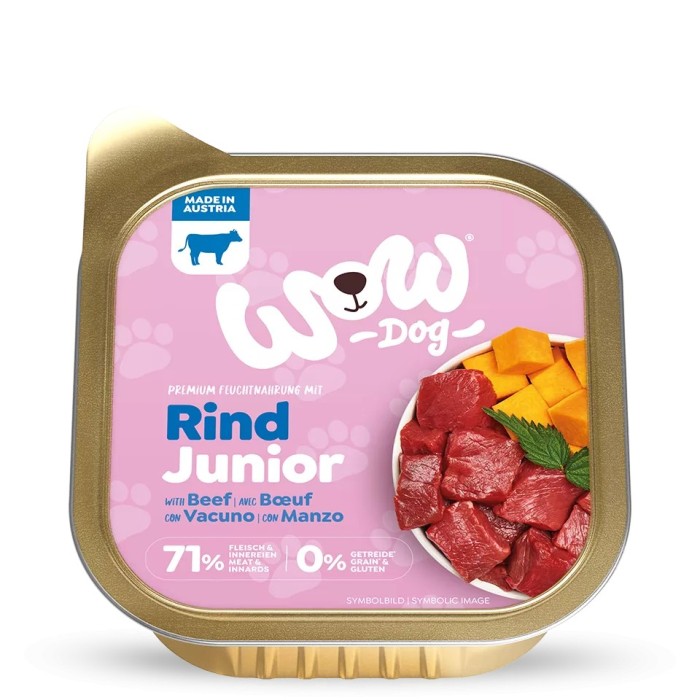 WOW Junior Umido Cane Manzo con Zucca 150g - Naturale e Grain Free per Cuccioli