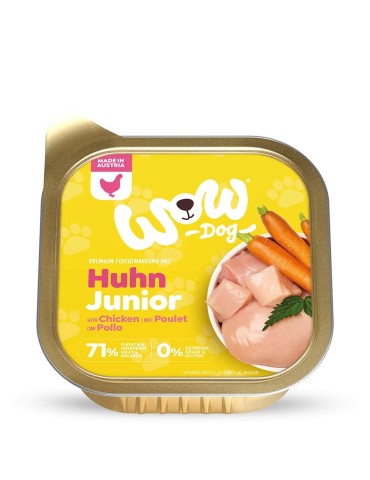 WOW Junior Umido Cane Pollo con Carote 150g - Naturale e Completo per Cuccioli