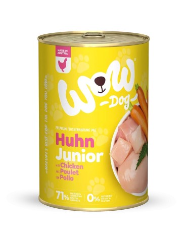 WOW Junior Umido Cane Pollo con Carote 400g - Naturale e Completo per Cuccioli