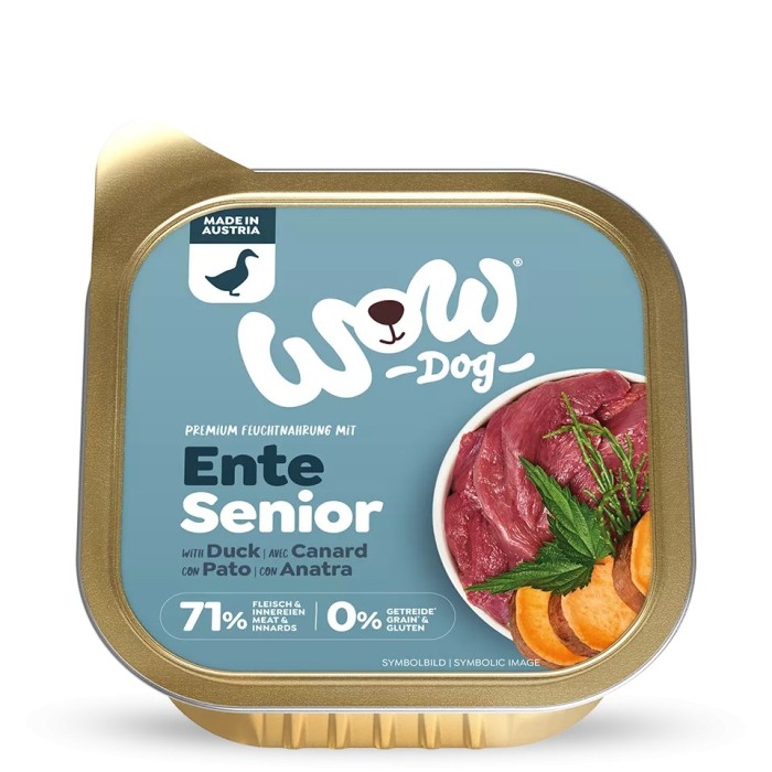 WOW Umido Cane Senior Anatra 150g - Grain Free Naturale per Cani Anziani