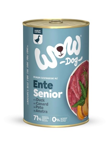 WOW Umido Cane Senior Anatra 400g - Grain Free Naturale per Cani Anziani